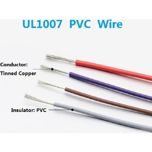 28AWG UL1007 PVC Insulated Tinned Copper Wire Electronic Wires Cable Cord-5/10/20Meters