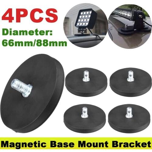 4/2PCS M8/M10 Bolt Magnetic Base Mount Bracket Clamp LED Work Light Bar Holder SUV Offroad