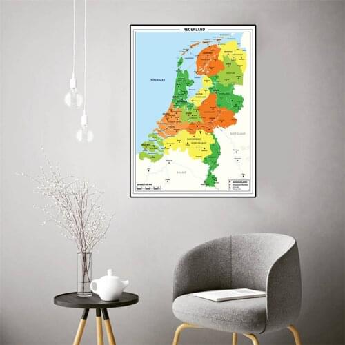 59*84cm The Netherland Map In Dutch Decorative Wall Art Poster Canvas Painting Living Room Home Decoration School Supplies