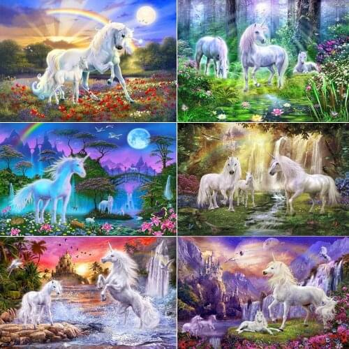 5D DIY Square/Round Diamond Painting Horse/landscape Mosaic Cross Stitch High Quality Handmade Home Decoration Painting
