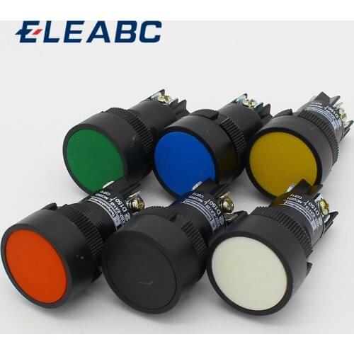 6pcs 22mm momentary Push button switch red green blue yellow black white normal open + normal close