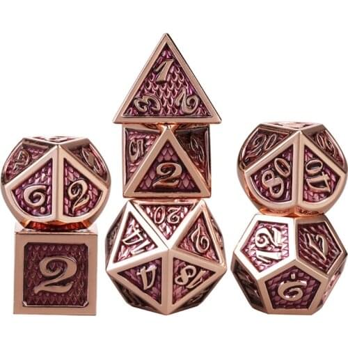 7pcs/set Metal Dice Set RPG MTG DND Metal Polyhedral Dice Role Playing Games