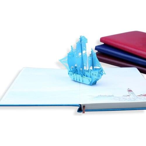 A5 Creative 3D Sailing Boat Notebook Notepad Student 3D Diary Book