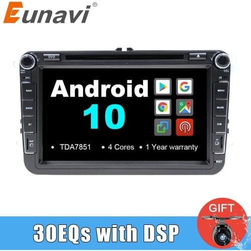 Eunavi 2 Din Car GPS Multimedia Radio Player Android For VW Golf 5 6 Polo Passat b6 b7 CC Seat leon Skoda Octavia Jetta Tiguan