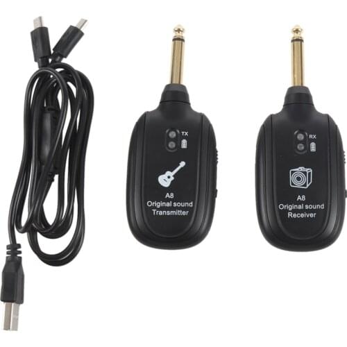 UHF 730MHz Guitar Wireless System original sound Transmitter Receiver Built-in Rechargeable for electric musical instruments