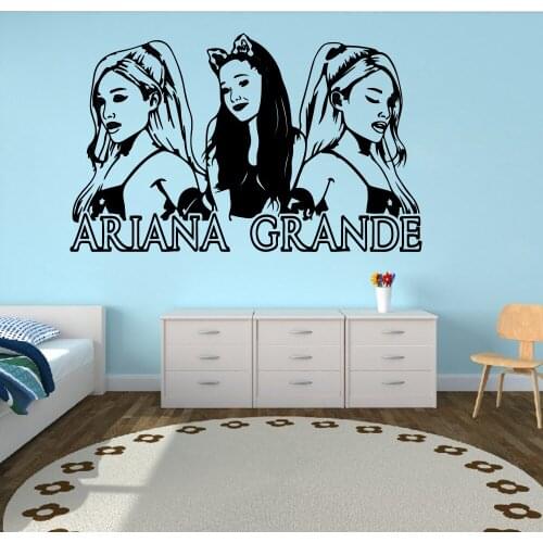 Large Ariana Grande Music Wall Sticker Girl Room Music Super Star Wall Decal Bedroom Fans Vinyl Home Decor 998