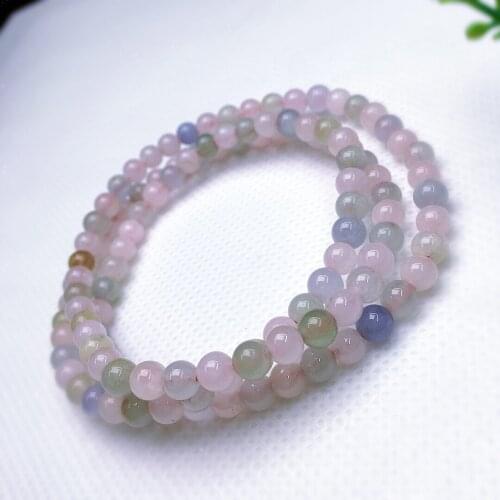 Natural Morganite Bracelet Armband Necklace Sweater Chain 5mm Round Beads Handmade Jewelry Souvenirs Birthday Gifts Fashion