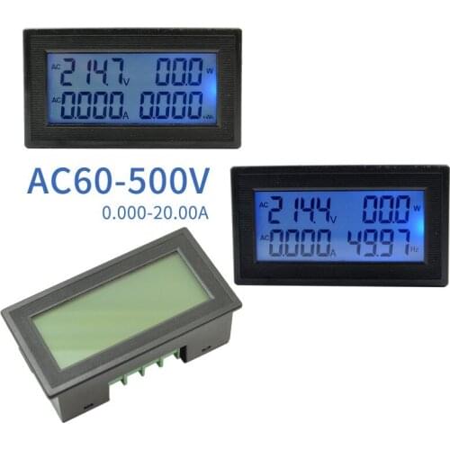 AC 60-500V 20A 6 IN 1 LCD Digital Energy Tester voltmeter Current Meter Frequencey Power Home Meter Power Monitor