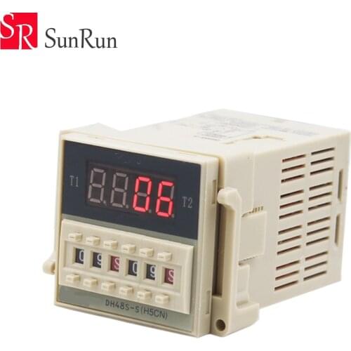 DH48 S-S 220V digital display time control relay 12V or 24V DC + Base