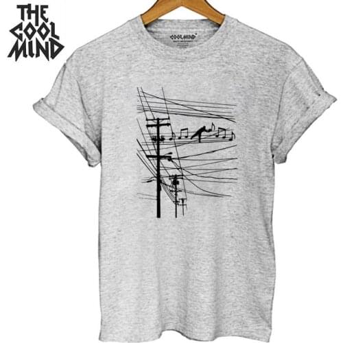 COOLMIND 100% cotton summer loose cool print women T shirt casual short sleeve women tshirt o-neck t-shirt female women tee