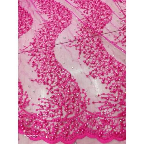 Beaded lace New Design African Lace Fabrics High Quality Guipure Lace Fabric For Party Dress. Nigerian Beaded Lace Fabric ZC32