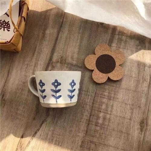 Artistic Style Simple Retro Large Capacity Small Orchid Mug Coarse Pottery Nostalgic Personality Water Cup Breakfast Coffee Cup