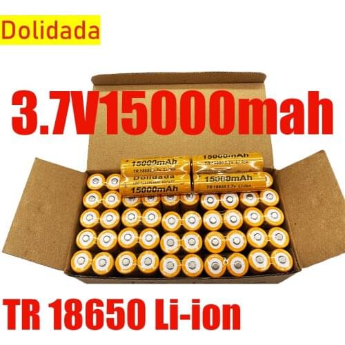 Dolidada 3.7V 15000 mAh 18650 lithium ion batteries Rechargeable battery For LED flashlight/Electronics