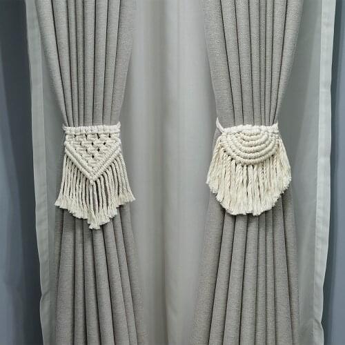 Best Selling Nordic Curtain Bandage Hand Woven Cotton Buckle Pendant Curtain Rods Tie Backs Curtain Tassels Home Decoration