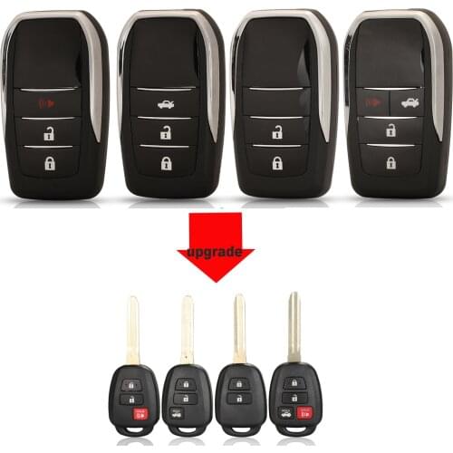 Jingyuqin 2/3/4B Modified Car Key Shell Case Fob Cover For Toyota CAMRY 2012 2013 2014 2015 Corolla 2014 2015 With TOY43 Blade