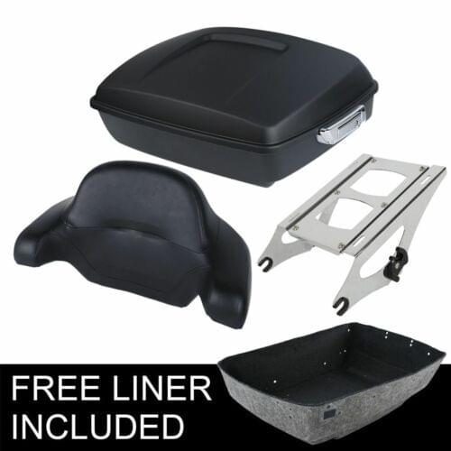 Motorcycle Chopped Pack Trunk Backrest Rack For Harley Tour Pak Touring Road King Road Glide Electra 2014-2020 Matte Black