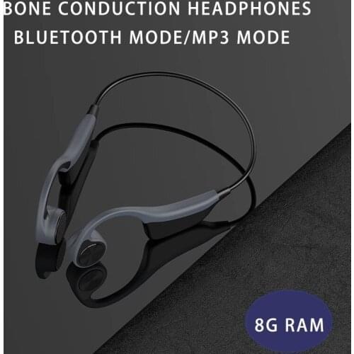 New Bluetooth 5.0 Wireless Sports Headphones Latest Bone Conduction Headset Built-in 8G Memory Card HD Mic Sports Eaith Mic