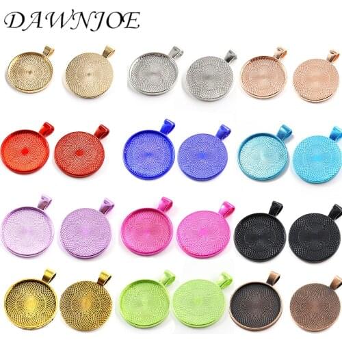 10pcs 25mm 21 color Mix Cabochon Blank Setting Pendant Tray Base DIY Supplies for jewelry Making Accessories Findings
