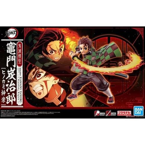 Bandai Plastic Demon Slayer Kamado Tanjiro God of Fire Kagura Assembly Action Figureals Brinquedos Model