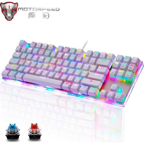 Genuine Motospeed K87S Gaming Mechanical Keyboard Wired 87 Key RGB Backlight OUTEMU Switch Laser Keyboards for PC Computer Gamer