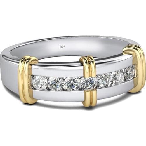 Plated Gold Moissanite Engagement Ring 0.045ct D Color Vvs1 Wedding Rings Jewelry Real Pure 925 Sterling Silver Ring Woman 2021