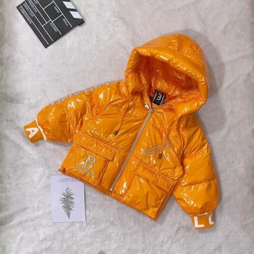 Off season clearance broken size childrens 90 white down fructose bright embroidered down jacket