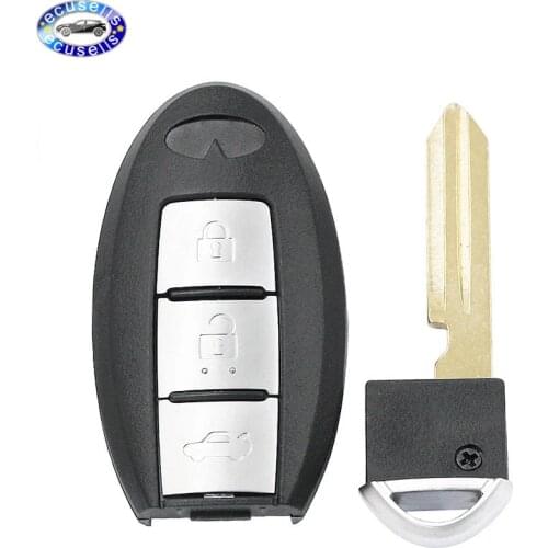 3 Buttons Keyless Entry Car Key Blank Fob Key Case Remote Key Shell Cover for INFINITI With Uncut Blade