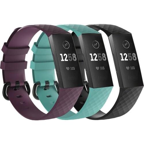 3 Pack Band For Fitbit Charge 3 Sport Silicone Replacement Band Bracelet Watch Wristwatch Band