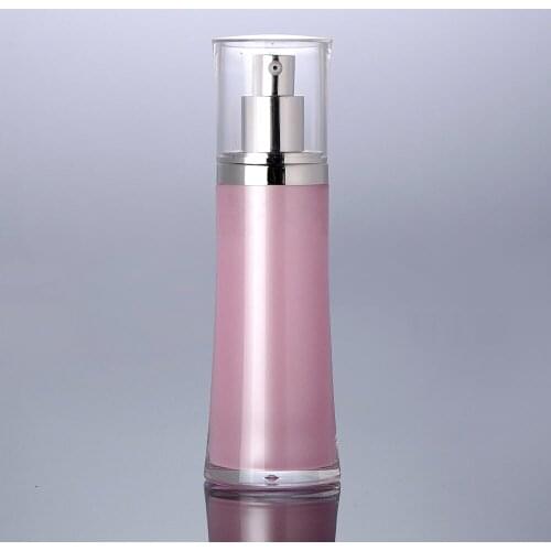 120ml pink/gold plastic acrylic press pump bottle for lotion/emulsion/serum/foundation/toner skin care cosmetic packing
