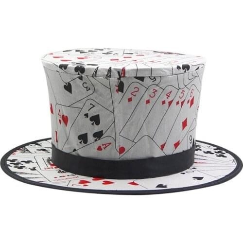 Hat Magic Props Classic Magic Tricks Poker Pattern Folding Spring Magic Hat Magicians High YH1875