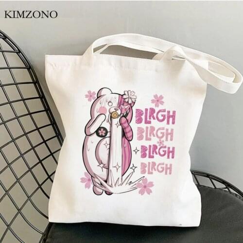 Danganronpa shopping bag recycle bag tote shopper canvas reusable shopper bag shoping net cloth grab
