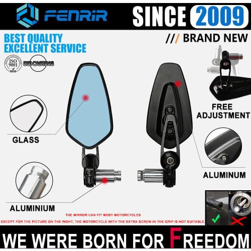 Motorcycle Bar End Mirror for Benelli TNT Leoncino Honda CB300R Suzuki SV650X Ducati Scrambler Monster Diavel BMW G310R TRIUMPH