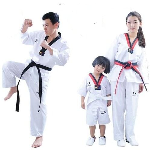 Children adult karate uniform white suit Taekwondo kick boxing MMA Martial karate clothing kids training clothes dobok cotton