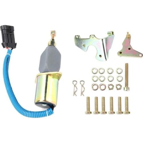 Engine Fuel Shut Off Solenoid SA-4981-12 for 1994-1998 5.9L Dodge Diesel Cummins With Bracket Kits 3931570 3800723 5016244AA