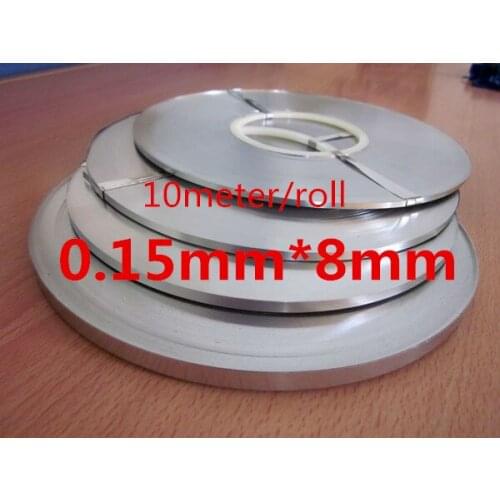 10 meter/ Roll 0.15mm X8mm Pure Nickel Plate Strap Strip Sheets 99.96% for battery spot welding machine Welder Equipment