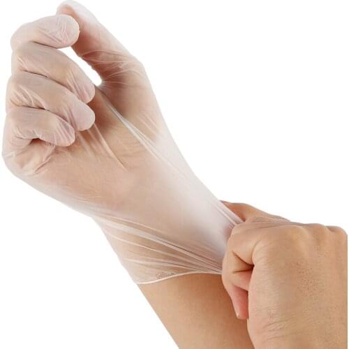 100pcs/pack Disposable Gloves Thickened Anti Dust Gloves Food Grade Hand Skin Protective Transparent PVC Household Eco-friendly