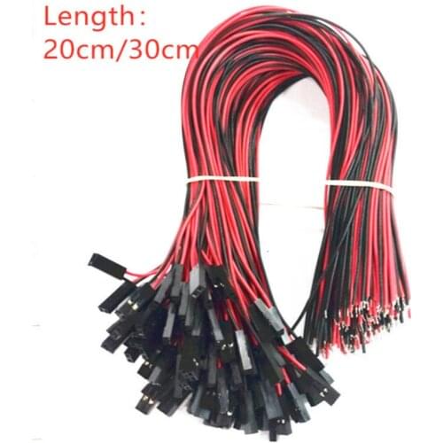20pcs/lot 2P Dupont Cable 2 Pin Female Jumper Connector Wire For 3D Printer 20CM/30CM Length
