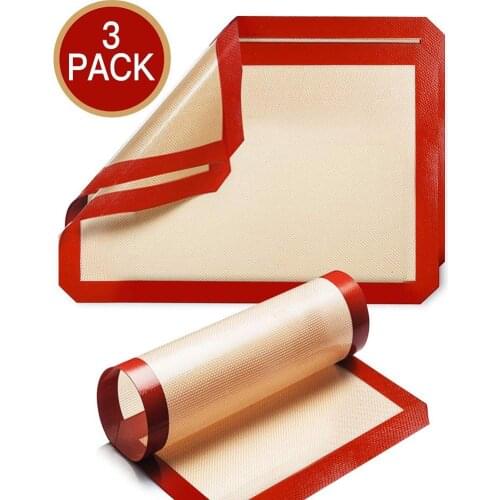 3Pcs Non-Stick Silicone Baking Mat Pad Sheet Baking pastry tools Rolling Dough Mat Kitchen Bakeware DIY Bread Baking Tool