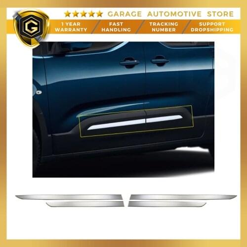 For Peugeot Rifter Stainless Steel Chrome Side Door Streamer 4 Piece 2019 and Above