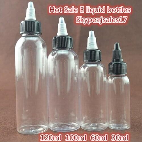500pcs *30ml PET Plastic Glue Bottles Black Long Tip Clear Color With Screw Twist White Cap Bottles For E cigarette e liquid