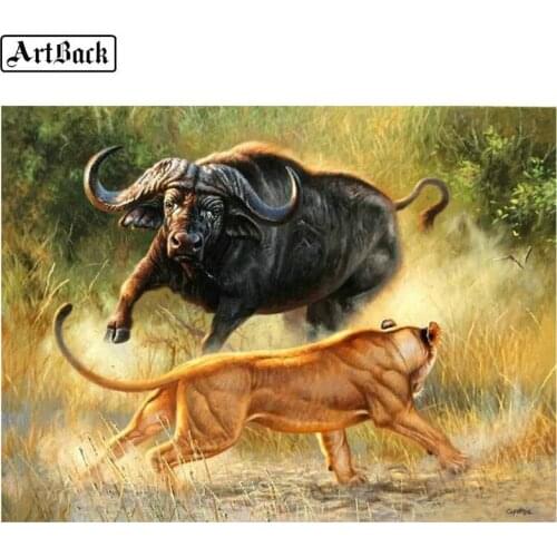5d diamond painting African buffalo lion animal full square diamond mosaic kit new arrival diamond embroidery