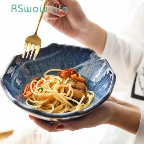 7 Inches Creative Home Tableware Ceramic Bowl Soup Bowl Irregular Fruit Salad Bowls For Restaurant Kitchen Supplies