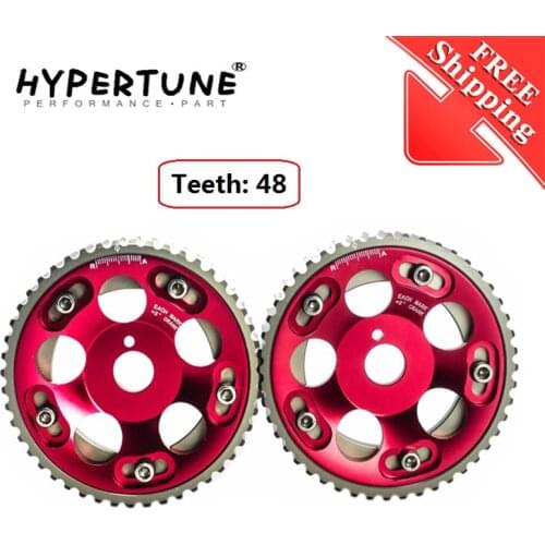 FREE SHIPPING - ( 1Pair ) Adjustable Aluminum Pulley Cam Gear For Toyota 1JZ 2JZ DOHC Engine Red HT6531R