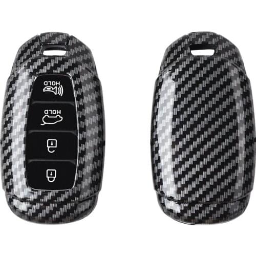 Carbon Fiber ABS Car Key Case For Hyundai i30 Ix35 KONA Encino Solaris Azera Grandeur Ig Accent Santa Fe Palisade 3/4/5 button