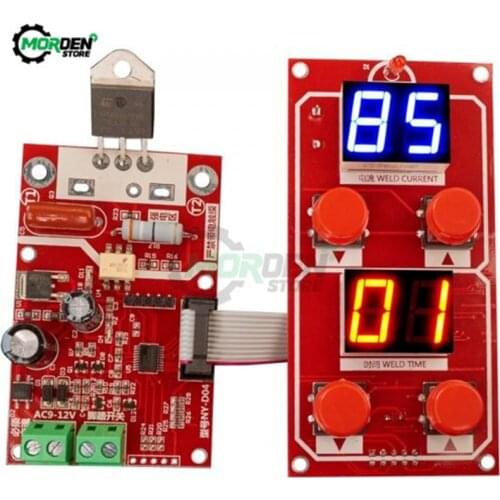 NY-D04 40A/100A LCD Digital Spot Welder Adjustable Time Current Controller Spot Welding Machine AC 9V Transformer Control Board