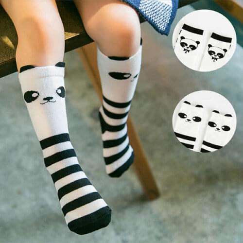 Baby Knee High Socks Wholesale Girls Leg Warm Chaofan Toddler Tube Sock Cartoon Animal Panda Print Cotton Socks
