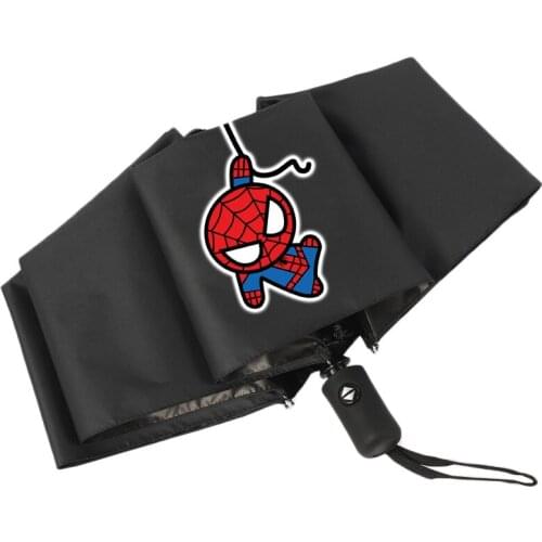 Disney Spiderman Childrens automatic rain and rain umbrella Boys and girls Cartoon animation automatic folding sun umbrella