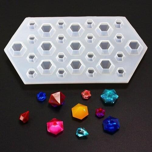 Pink Diamond Ice Cube Mold Silicone Fondant Cake Molds Making Chocolate Cube Soap Gem Ice Cool Tray Ice Cubes T5J1