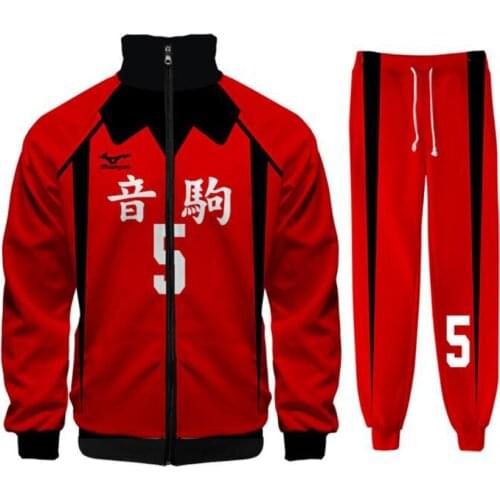 Haikyuu!! Cosplay Costume NEKOMA High School Volleyball Team Unisex Jacket Coat and Long Pants Training Suit Sportswear Uniform