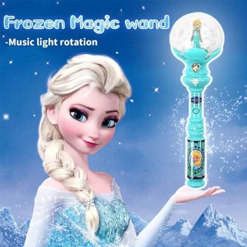 Disney Frozen Elsa Anna Princess Tsukino Usagi Colorful Music Projection Glowing Magic Wand Toys For Children Girl Birthday Gift